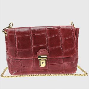 FEBE BORSA A TRACOLLA PELLE STAMPATA COCCODRILLO – DISPONIBILE IN VARI COLORI