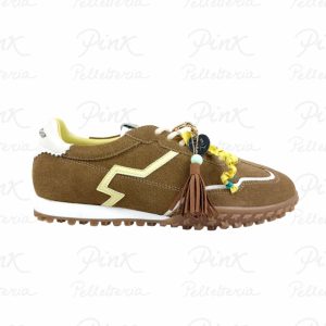 GIO+ Cielo Sneaker Flat Woman Charms Suede CIELO07 Brown.