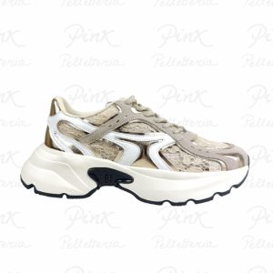 GIO+ Dalia Sneaker Woman Running DALIA14 Naturale/Oro/Bianco.