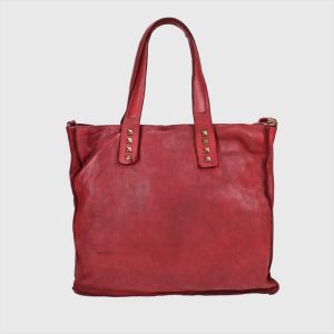 HARSHINI SHOPPING BAG IN PELLE VINTAGE CON BORCHIE – DISPONIBILE IN VARI COLORI