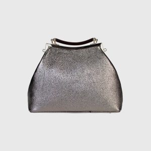 BORSA CON CHIUSURA A SCATTO IN PELLE LAMINATA JUSTA – DISPONIBILE IN VARI COLORI