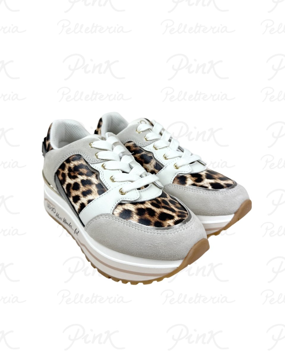 LIU JO Maxi Wonder 91 Sneaker BA6011PX811S3956 Milk/Piombo - immagine 3