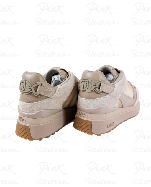 LIU JO Maxi Wonder 91 Sneaker Cow Suede/Nylon/Calf Leather BF5005PX52251308 Neutro - immagine 4