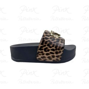 LIU JO Mykonos 01 Slipper Printed Spreading BA6077EX022S19C1 Leopard