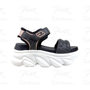 LIU JO Steffy 01 Sandal Monogram Saffiano BA6083EX339S1007 Black/Nude