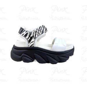 LIU JO Steffy 01 Sandal Spreading BA6083EX014S3015 White/Zebra