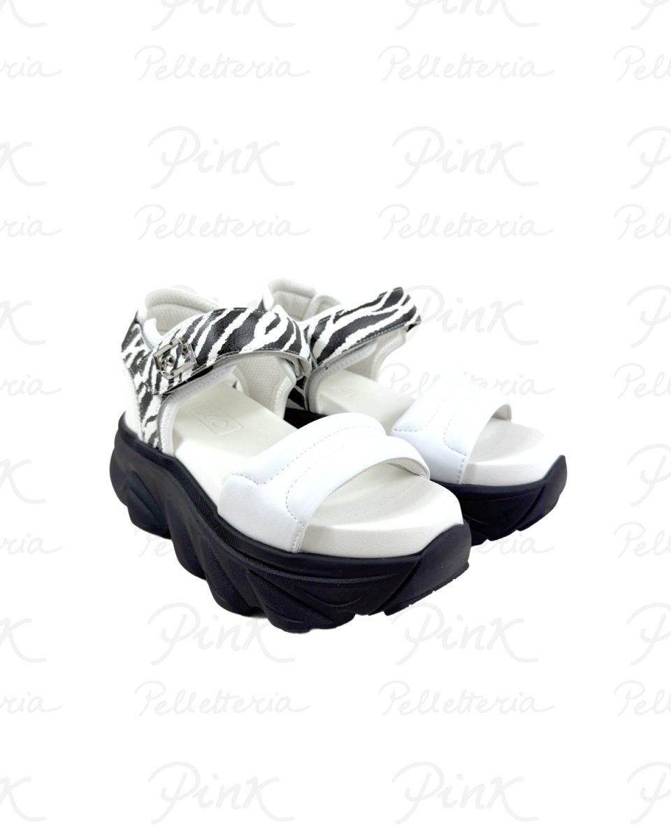 LIU JO Steffy 01 Sandal Spreading BA6083EX014S3015 White/Zebra - immagine 3
