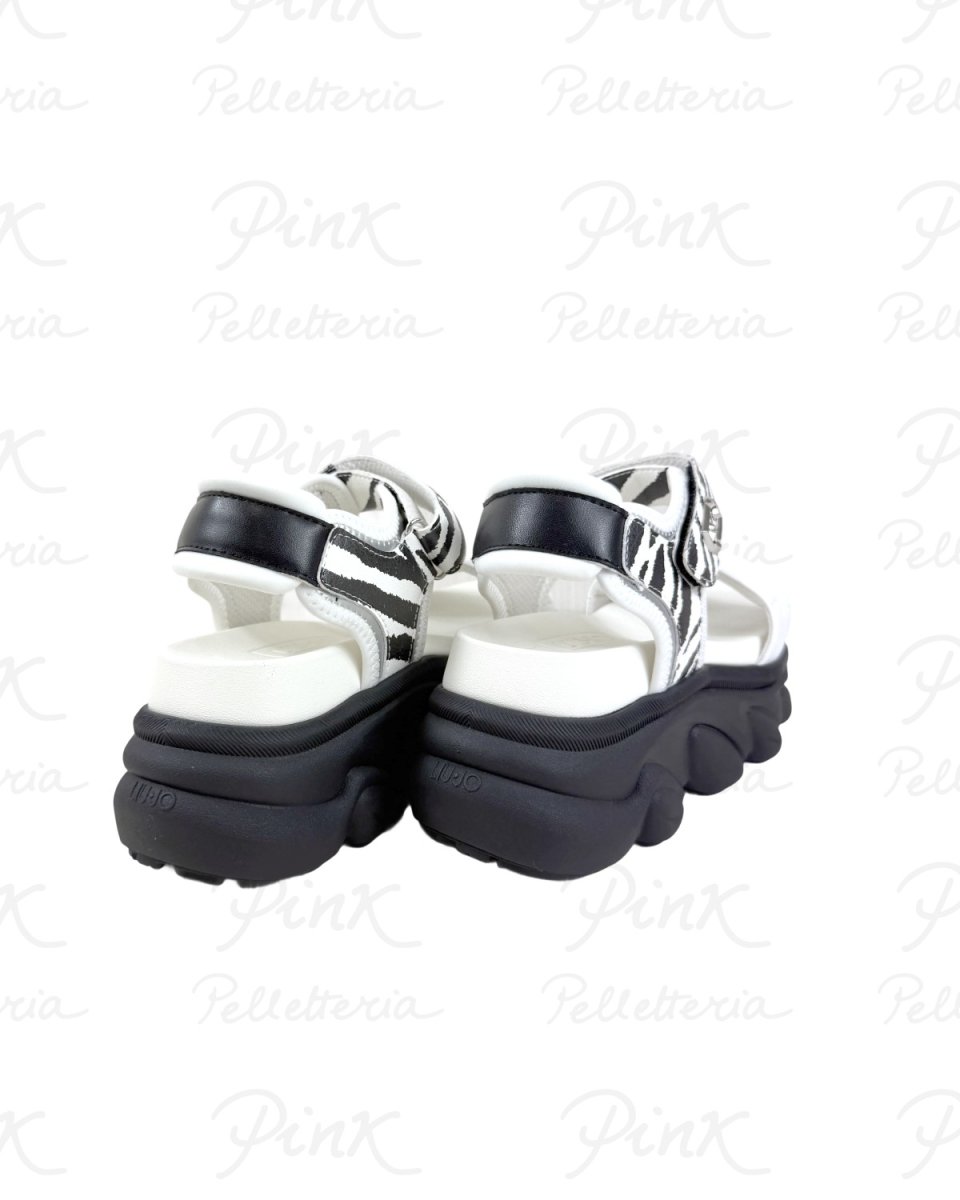 LIU JO Steffy 01 Sandal Spreading BA6083EX014S3015 White/Zebra - immagine 4