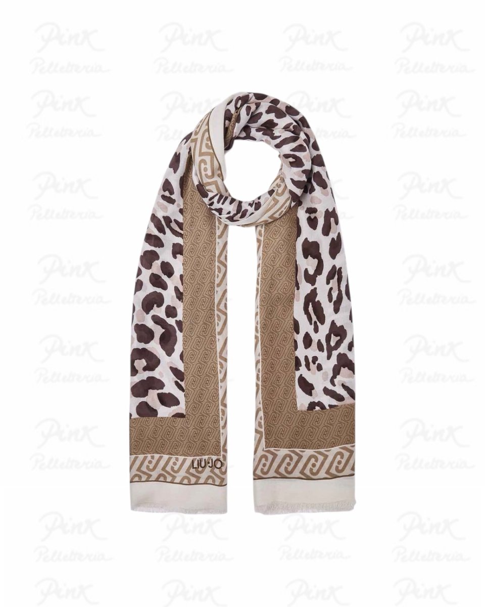 LIU JO Stola Portalogo Animal 2A6041T4286 00005 Naturale - immagine 2