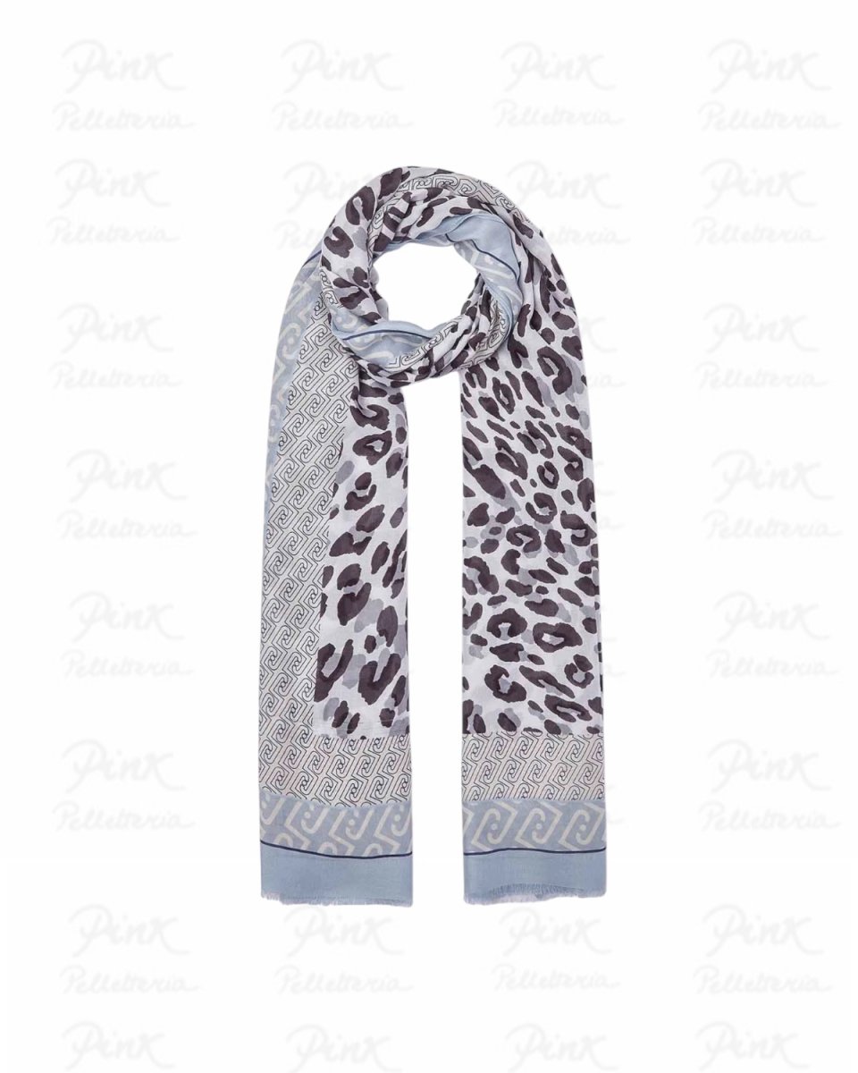 LIU JO Stola Portalogo Animal 2A6041T4286 09C45 Dusty Blue - immagine 3