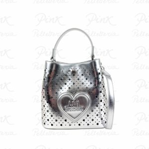 LOVE MOSCHINO Traforato Laminato Secchiello Piccolo JC4294PP0O KK1 902 Argento