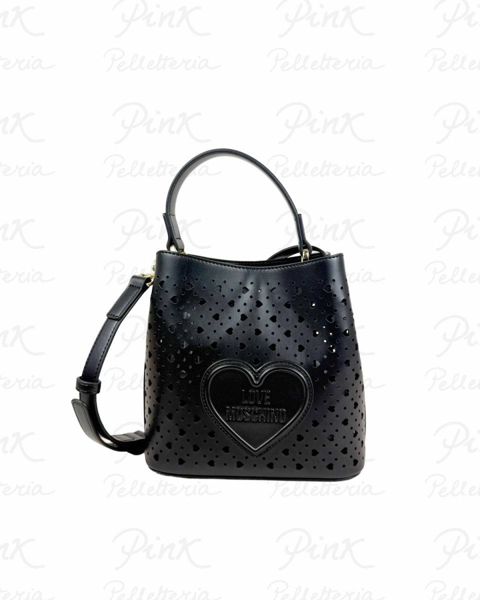 LOVE MOSCHINO Traforato Secchiello Piccolo JC4294PP0O KK0 000 Nero - immagine 2