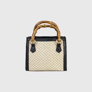 BORSA IN RAFIA CON MANICI DI BAMBU LEONARDA – DISPONIBILE IN VARI COLORI