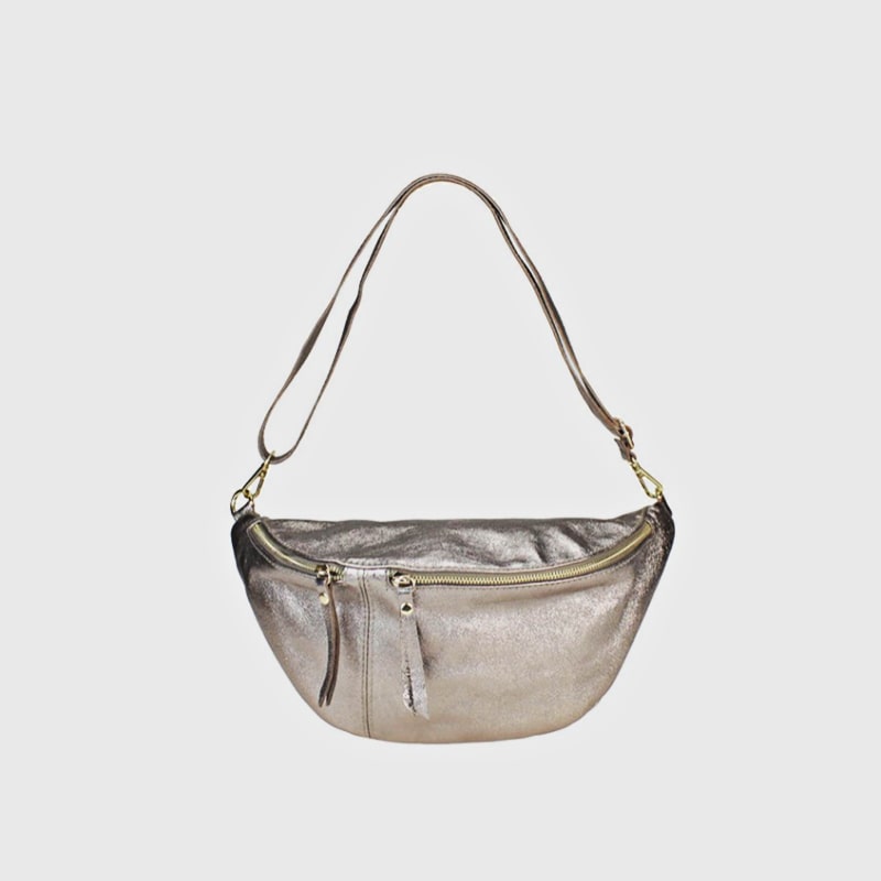 MARSUPIO GRANDE IN PELLE LAMINATA LIAM – DISPONIBILE IN VARI COLORI - immagine 3