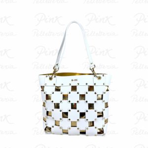 M*BRC Square Borsa in Pelle H143 Bianco