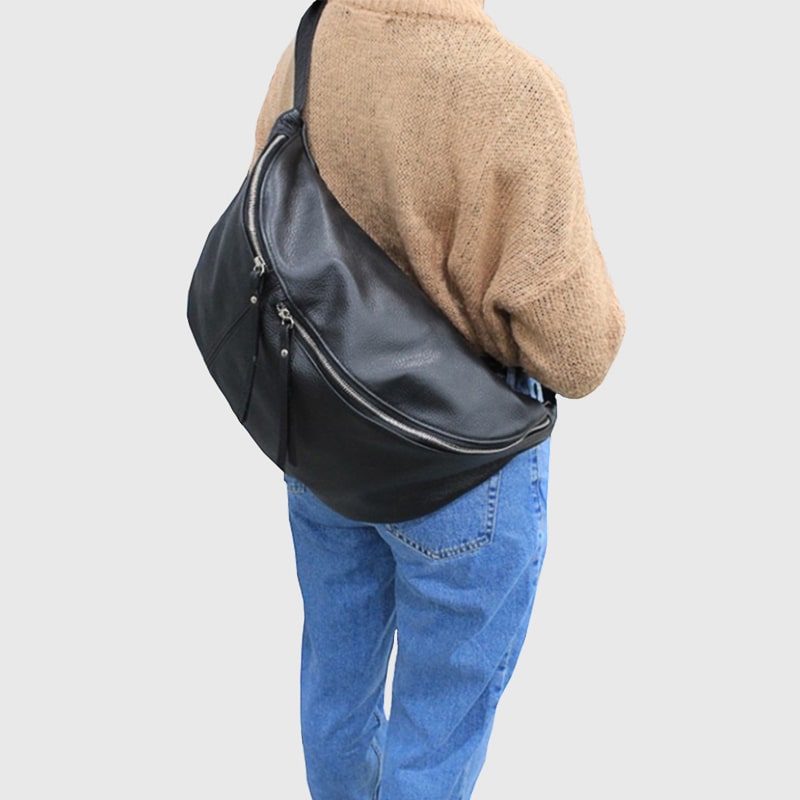 ETHAN MARSUPIO BORSA GRANDE IN PELLE BOTTALATA – DISPONIBILE IN VARI COLORI - immagine 8