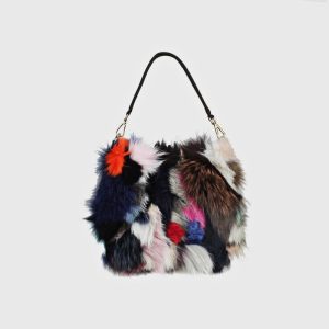 BORSA IN PELLICCIA E RIFINITURE PELLE NANA – DISPONIBILE IN VARI COLORI