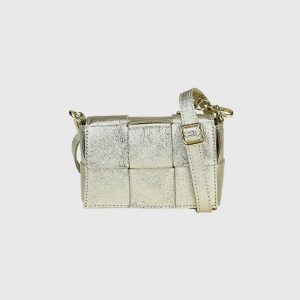 BORSA PELLE INTRECCIATA LAMINATA NASTASYA – DISPONIBILE IN VARI COLORI