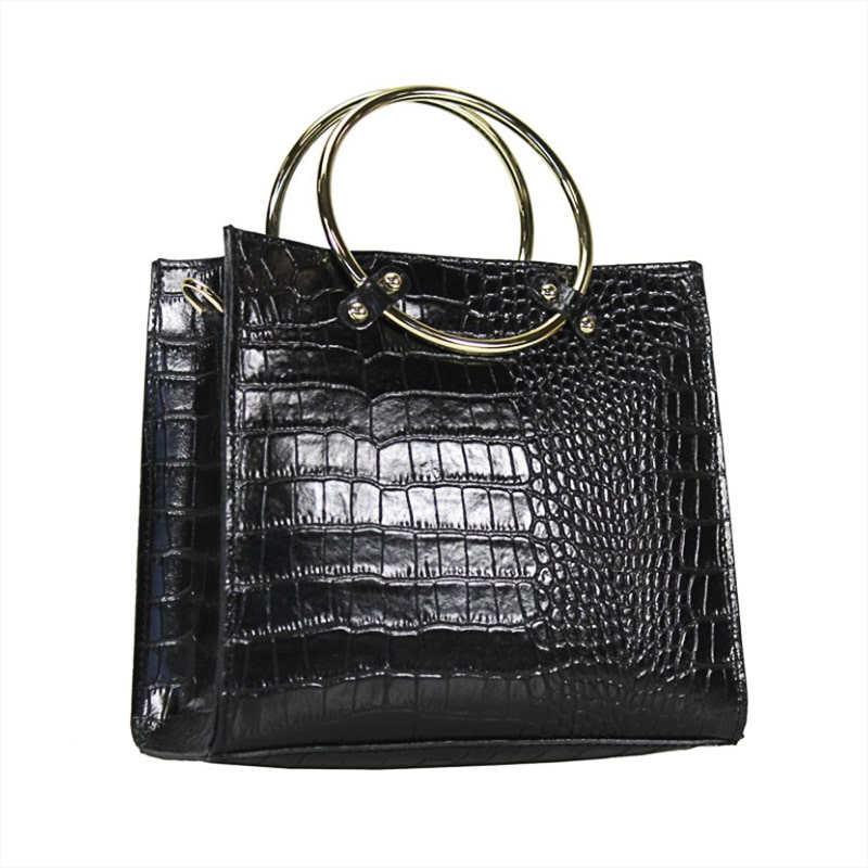 NIVES BORSA A MANO PELLE STAMPA COCCODRILLO € 97 – DISPONIBILE IN VARI COLORI - immagine 2