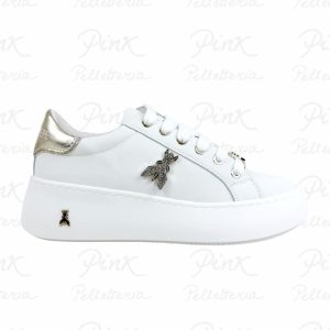 PATRIZIA PEPE Flynewwater Sneaker PJ350.27 Bianco/Platino.