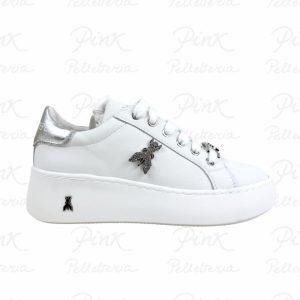 PATRIZIA PEPE Flynewwater Sneaker PJ350.30 Bianco/Argento.