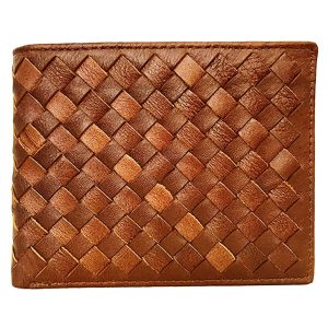 PH5044M PORTAFOGLIO UOMO INTRECCIATO IN PELLE INTRECCIATA MARRONE