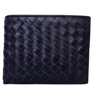 PH5144BL PORTAFOGLIO UOMO INTRECCIATO IN PELLE INTRECCIATA BLU