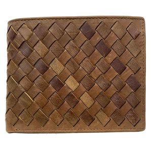 PH5144M PORTAFOGLIO UOMO INTRECCIATO IN PELLE INTRECCIATA MARRONE