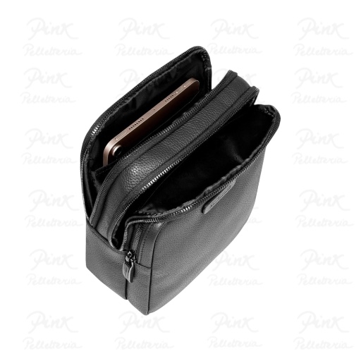 PIQUADRO Borsellotto Due Comparti e Tasca Frontale in Pelle CA6303MOS/N Nero - immagine 4