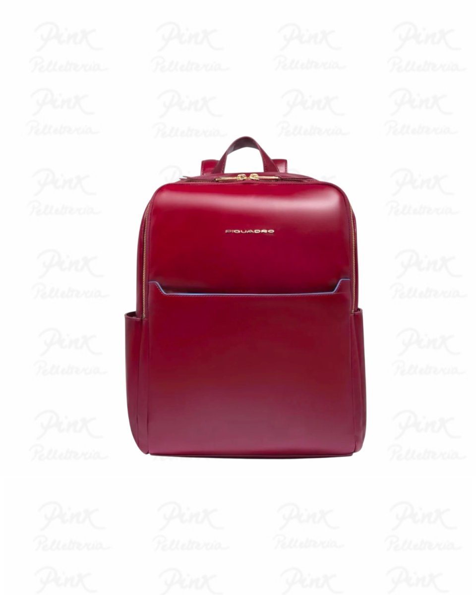 PIQUADRO Zaino Donna Porta PC 14″ 2 Comparti in Pelle CA6678B2/R Rosso