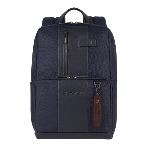 PIQUADRO Zaino Medio in Pelle e Tessuto CA3214BR2/BLU Blue - immagine 3