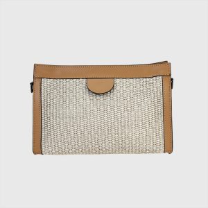 POCHETTE IN RAFIA E PELLE PERLA – DISPONIBILE IN VARI COLORI