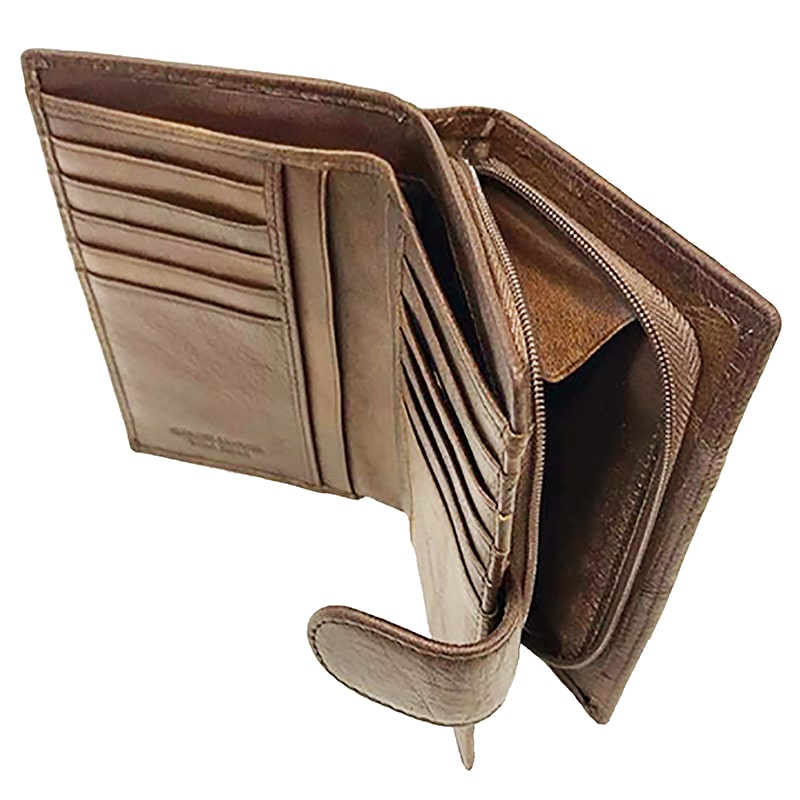 PORTAFOGLIO MEDIO IN PELLE INTRECCIATA MARRONE - immagine 4