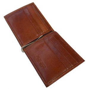 PORTAFOGLIO IN CUOIO CON FERMASOLDI MARRONE