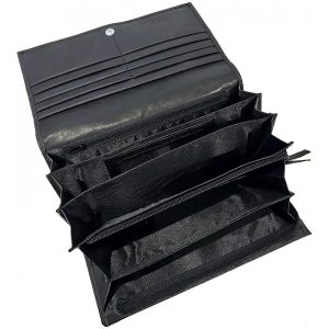 PH500N PORTAFOGLIO DONNA INTRECCIATO IN PELLE INTRECCIATA NERO