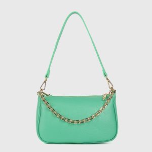BORSA A SPALLA CON CATENA E TRACOLLA IN PELLE ROMILDA – DISPONIBILE IN VARI COLORI
