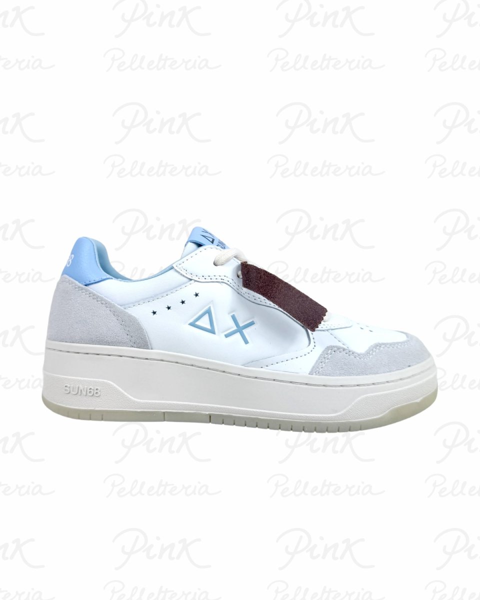 SUN68 Basket Love Lady Sneaker Donna BZ36253 0105 Bianco/Azzurro. - immagine 2