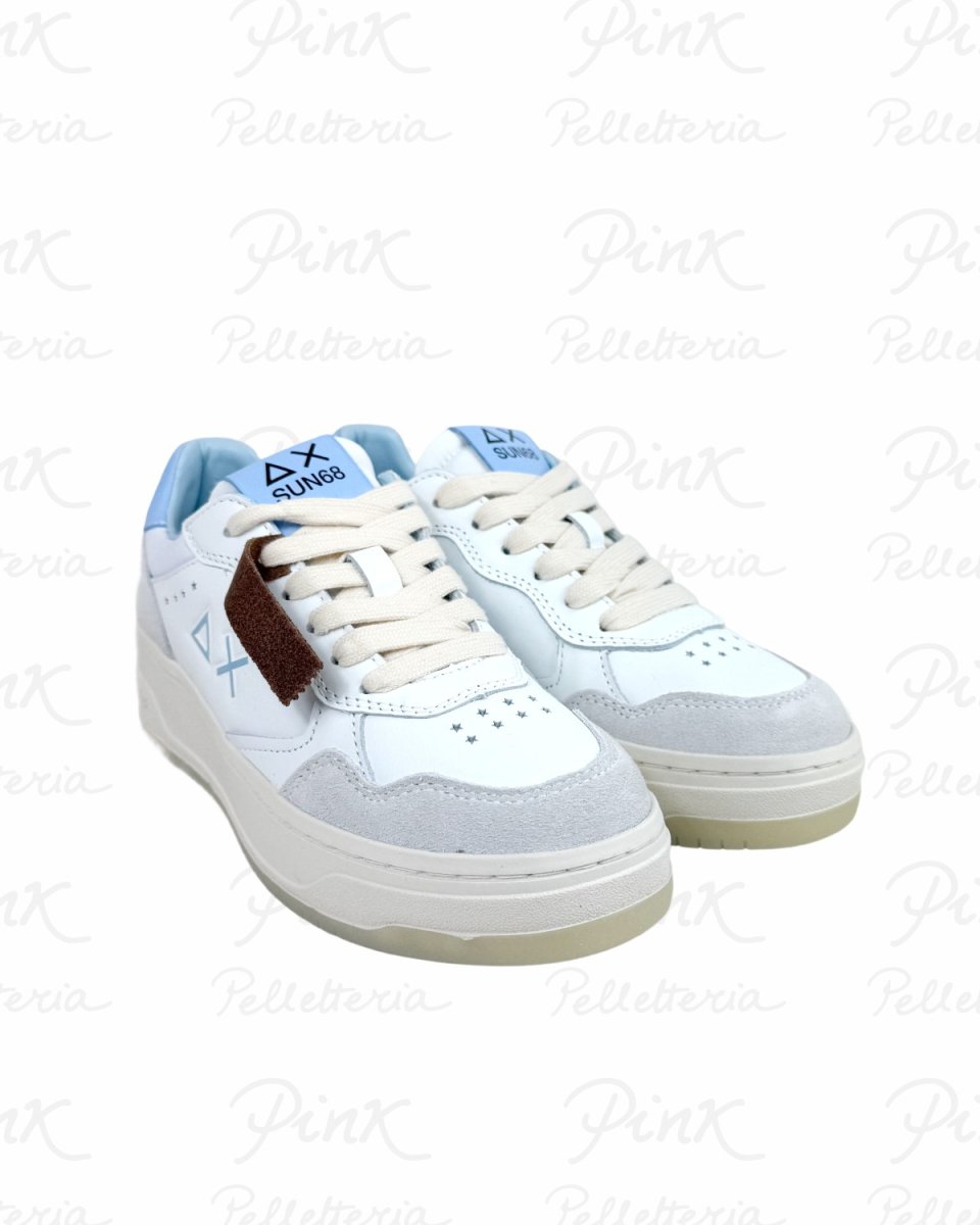 SUN68 Basket Love Lady Sneaker Donna BZ36253 0105 Bianco/Azzurro. - immagine 3