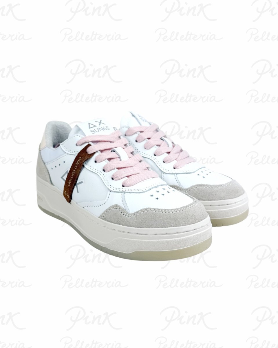 SUN68 Basket Love Lady Sneaker Donna BZ36253 0131 Bianco/Bianco Panna. - immagine 3