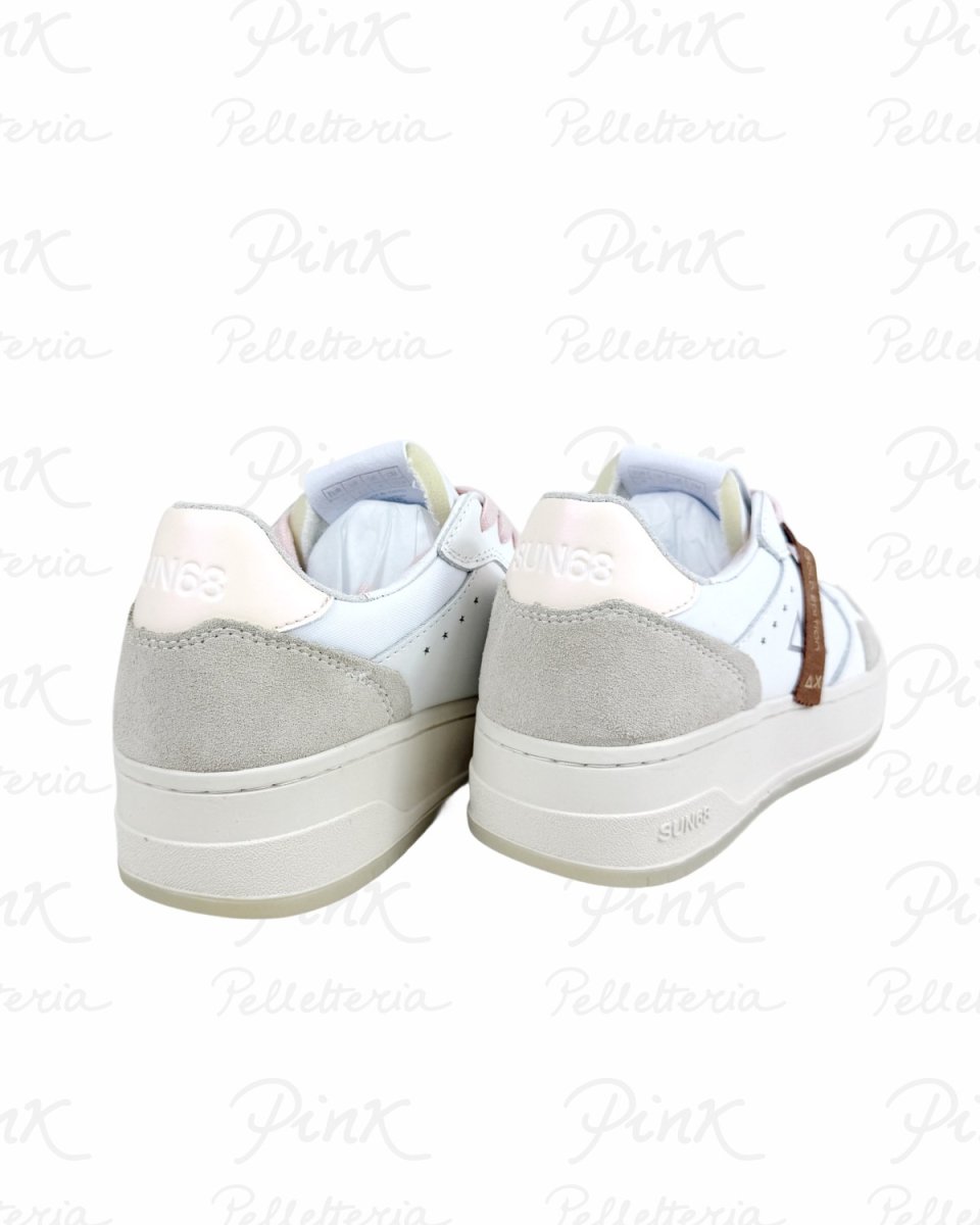 SUN68 Basket Love Lady Sneaker Donna BZ36253 0131 Bianco/Bianco Panna. - immagine 4