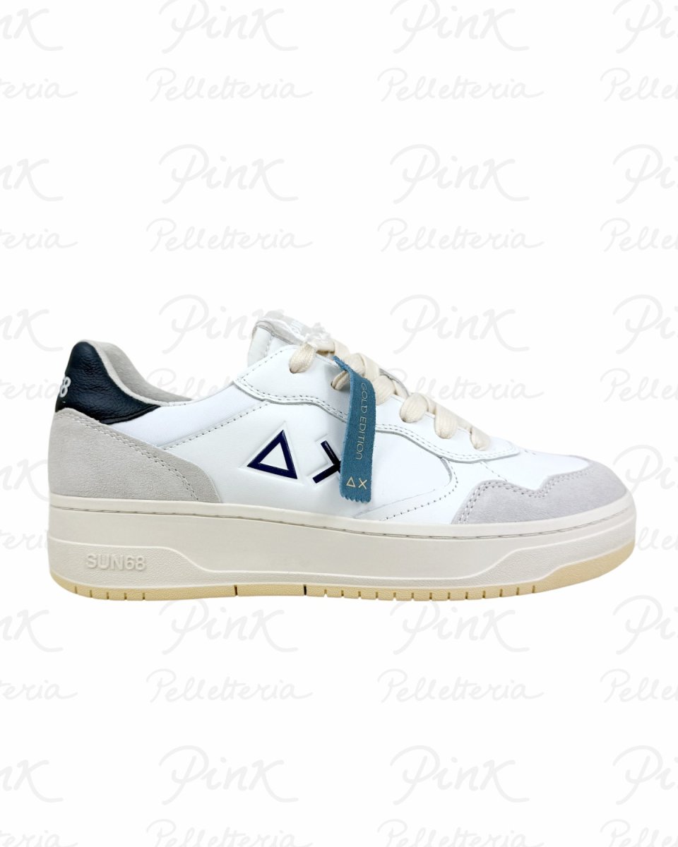 SUN68 Big Basket Evo Sneaker Uomo BZ36153 0107 Bianco/Navy Blue - immagine 2