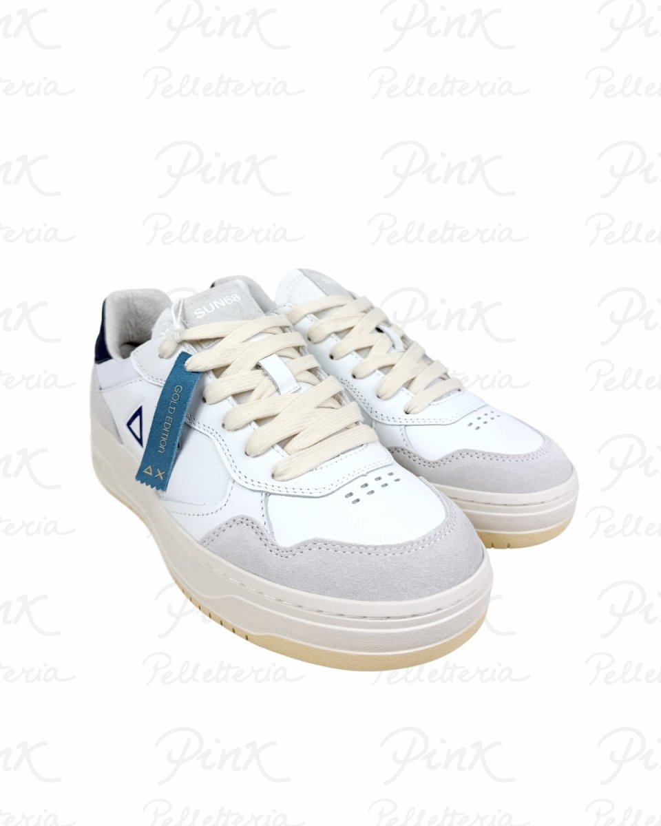 SUN68 Big Basket Evo Sneaker Uomo BZ36153 0107 Bianco/Navy Blue - immagine 3