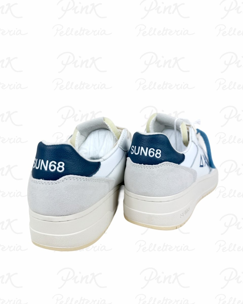 SUN68 Big Basket Evo Sneaker Uomo BZ36153 0107 Bianco/Navy Blue - immagine 4