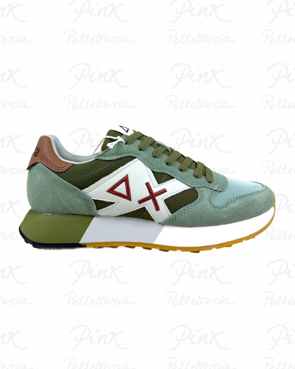 SUN68 Jaki 2,0 Bicolor Sneaker Uomo BZ36116 8419 Verde Salvia/Militare
