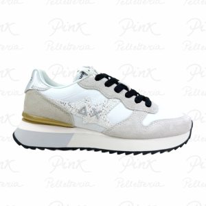 SUN68 Stargirl Glitter Logo Sneaker Donna BZ36214 01 Bianco