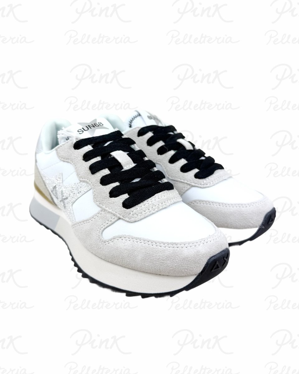 SUN68 Stargirl Glitter Logo Sneaker Donna BZ36214 01 Bianco - immagine 3