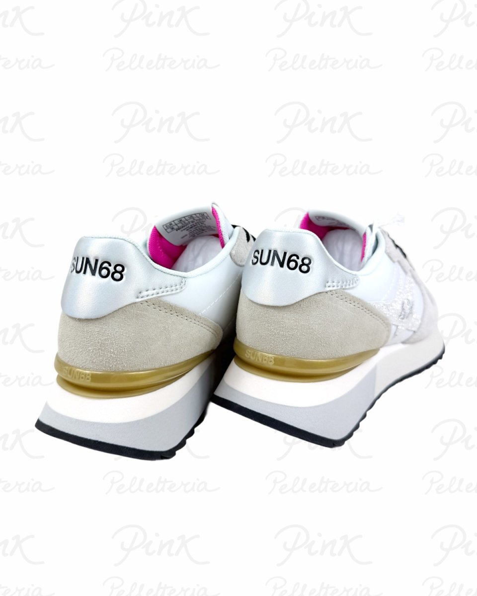SUN68 Stargirl Glitter Logo Sneaker Donna BZ36214 01 Bianco - immagine 4