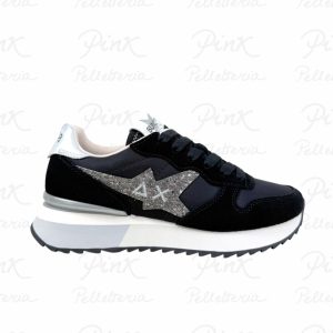 SUN68 Stargirl Glitter Logo Sneaker Donna BZ36214 11 Nero