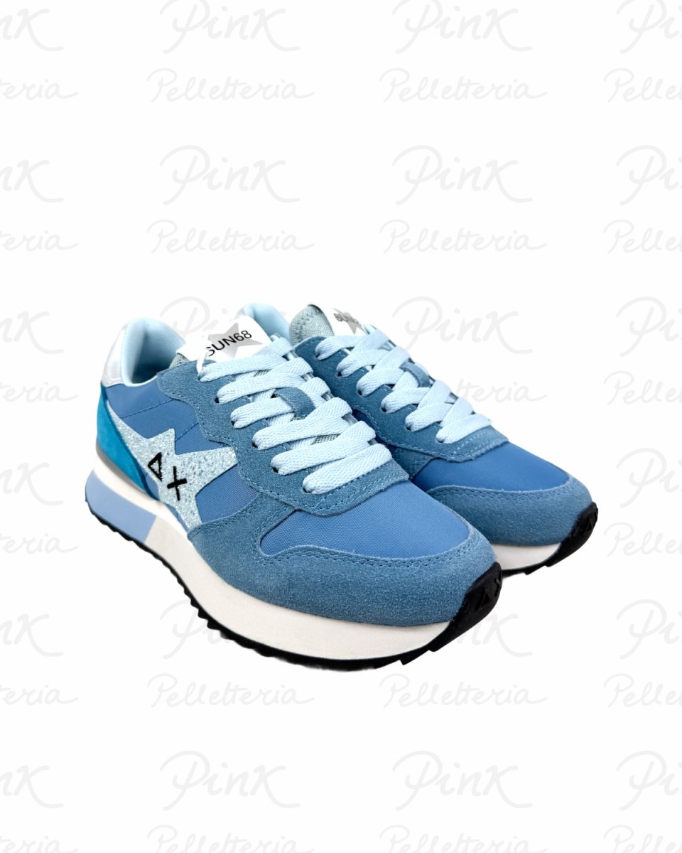 SUN68 Stargirl Glitter Logo Sneaker Donna BZ36214 56 Avio - immagine 3