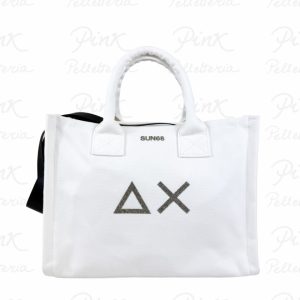 SUN68 Woman Canvas Cali Midi Bag W36202-31 Bianco Panna
